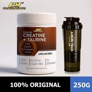 Halal Pharmanutri Creatine Monohydrate CMO200 + Taurine (250g) 50 servings 2 in 1 (Unflavor) vs One 