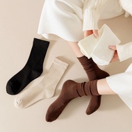[SG SELLER] Women's Pure Cotton Solid Color Socks Summer All-Match Socks For Women ins Trendy Casual