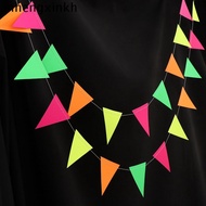 ANHENGXIN Neon Fluorescent Garland, 2m Fluorescent Paper Round Pentagram Fluorescent Banner, Hanging