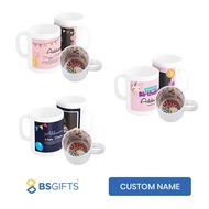 Birthday Ceramic Birthday Indesign Mug personalised gifts hadiah Birthday Indesign Balloon Blue Pink