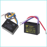 RUN Black CBB61 1 5uF+2 5uF 3 Wires AC 300V 50 60Hz Capacitor For Ceiling Fan