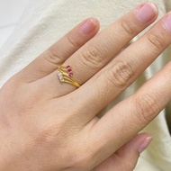 Cincin wanita mata enam + cincin emas muda 1 gram