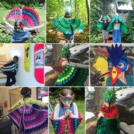 Halloween Children's Cartoon Animal Costume Bird Peacock Butterfly Wings Cloak Cos Kindergarten Performance Costume