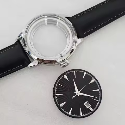 40mm Cocktail Box-Shaped Watch Case Fit 35mm Dial For Seiko Presage NH35/36 Automatic Movement Black