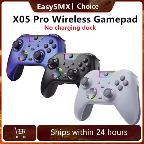 EasySMX X05 Pro Compatible with PC/Switch/Phone/Steam/TV, Wireless Gamepad PC Controller Dual Rumble