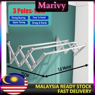 CS Mall : Stainless Steel Retractable Clothes Drying Rack Wall Mounted Heavy Duty Laundry Clothes Ha