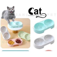Cat food container contains 2 cat food bowls Double cat food container