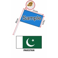 Pakistan Hand Flag With Stick (14x21cm)/ Bendera Tangan Dunia Pakistan (14x21cm)