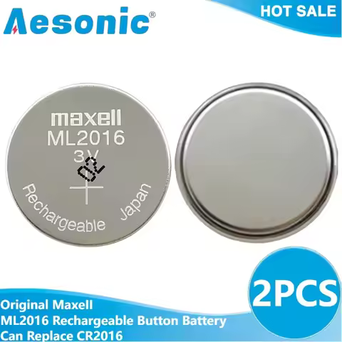 2PCS Original MaxeII ML2016 Photokinetic Kinetic Energy Rechargeable Button Battery ML 2016 Can Repl