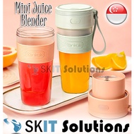 【SKIT SG Seller】Mini Portable USB Rechargeable Battery Fruit Juice Blender, 300ml Electric Handheld Vege Juicer Mixer Extractor w/ Travel Sport Water Bottle Cup, Stainless Steel Fruit Vegetable Ice Smoothie Shakes Blender Machine for Healty Baby Food
