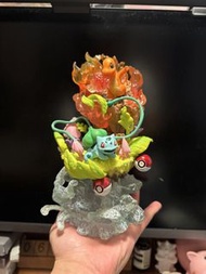 寵物小精靈 Pokemon 初代小精靈 御三家車 厘龜 小火龍 奇異種子 比卡超（26cm）