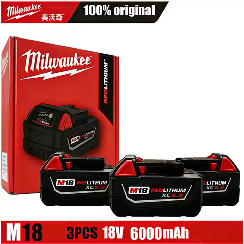 Milwaukee m18 battery, bateria lifepo4 M18B6,5000mAh lithium battery XC48-11-1860 Original milwaukee