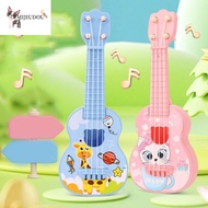 MIJIUDOU Adjustable String Knob Simulation Ukulele Toy 4 Strings Cartoon Animal Musical Instrument Toy Fashion Classical Small Guitar Toy Children Toys