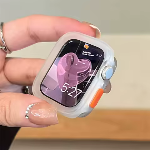 Luxury Matte Clear Shockproof Bumper Case For Apple Watch 41 45 40 44mm 49 MM Soft Silicone Cover Fo