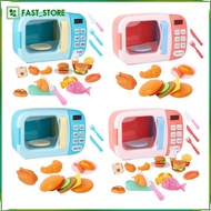 [Wishshopelxn] Microwave Kitchen Toys Set Pretend Accessories  Food Educational Toys Awareness Growt