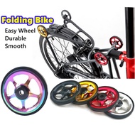 【11.11 Activity Price】 Ultra-light Folding Bike Easy Wheel Bicycle Bearing Double Wheel Rear Triangle Shelf Modified Refit Wheels for Brompton Folding Bicycle Accessories Folded Bicycle Pushing Transport EZ Wheels