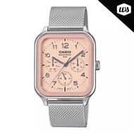 [Watchspree] Casio Men's Analog Square Dial Stainless Steel Mesh Band Watch MTPM306M-4A MTP-M306M-4A