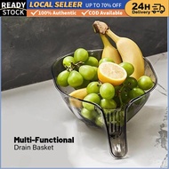 Transparent Fruit Vegetable Cleaning Drainage Basket Multi-functional Kitchen Sink Strainer Basket