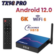 Vhsi TX98 PRO 12กล่องทีวี4G 32G 64G Allwinner H618 Quad Core 6K 4K 4K BT 5G ชุดกล่องสมาร์ททีวีสมาร์ท