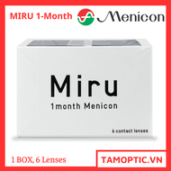 (6 lenses) Kính áp tròng 1 tháng Menicon Miru 1 Month