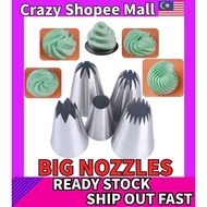 Premium 5pcs Big Size Nozzles Flower Mouth 5 Piece Set Decorating Mouth Combination Cake Biscuit Noz