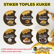 (54 Pcs) Stiker Kue Lebaran Stiker Kue Kering Stiker Toples Kuker Stiker Lebaran Bisa Custom Nama Merk Brand Nama Toko