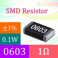 1R 0603 ±1% Thick Film Resistors SMD Chip Resistor 1R00 1Ω
