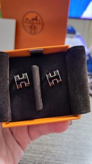 Hermes Pop H 黑金耳環 100%正貨