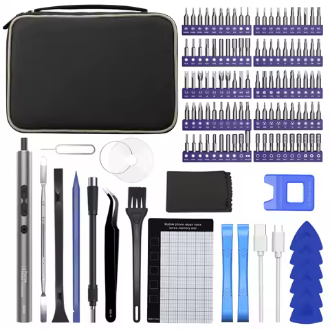 120 in 1 Precision Electric Screwdriver Set Cordless Mini Magnetic Repair Tool Kit with 100 CRV Bits