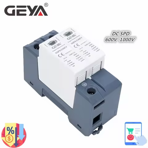 GEYA GSP9 Photovoltaic DC SPD 2P 600V 1000V 20KA~40KA Surge Protector Protective Device Lightning Pr