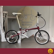 Fnhon Gust 18” • 9 Speeds Shimano • Litepro Folding Foldable Foldie Fold Bicycle Bike • Auburn Red Dahon Crius