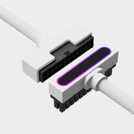 24PIN PSU Extension CableARGB PC Cable with 5V 3Pin18AWG 90 Degree Right-Angle Design for Power Cabl