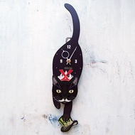 C-18-2 紳士貓帶著白鬍子 - 猫造型鐘擺鐘