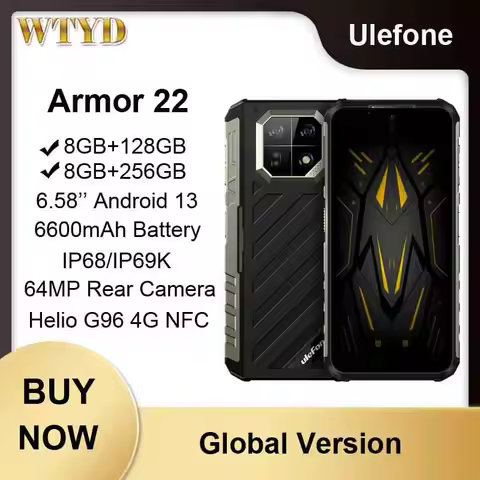 Ulefone Armor 22 Rugged Phone 8GB+128GB / 256GB 6600mAh 6.58'' Android 13 Helio G96 Octa Core 64MP R