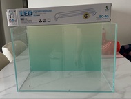 40*27*22魚缸連40cm燈 + 掛濾