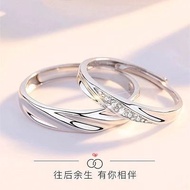 Free Shipping Finger Ring 正品PT950铂金戒指情侣款男女白金对戒活口钻戒送女友情人节礼物 Cincin