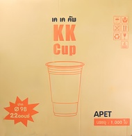 แก้ว【1000ใบ】PET ยี่ห้อ【 KK cup 】/【PC CUP】14/16/20/22ออนซ์ ไม่พิมพ์ลาย ทรงตรง ปาก 98 (50ใบ/แถว) ออกแบ