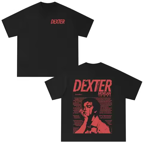 2025-26 Summer TV Series Dexter Morgan T-shirt Men's Women's Retro Hip-hop Casual Loose T-shirt High