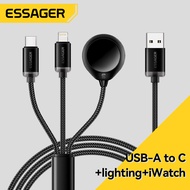 Essager 3A USB C Lightning iWatch Charger Cable