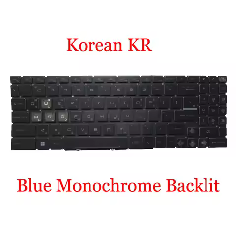 Laptop Blue Monochrome Backlit FR KR TR Keyboard For MSI Katana GF66 11SC 11UC 11UD 11UE 11UG Black 