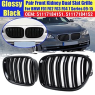 For BMW 7 Series F01 F02 F03 F04 2009-2015 Glossy Black Car Front Kidney Grille Dual Slat Grills Fro
