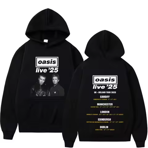 Rock Band O-Oasis Live '25 UK & Ireland Tour 2025 Print Sweatshirt Men Clothing Pullovers Women Hara