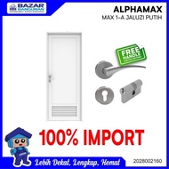 Alphamax Max 1-A Pintu Kamar Mandi Kiri Aluum Jaluzi Putih Full