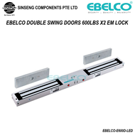 EBELCO Double EM Lock with LED for Double Swing Door Biometric Door Access 600LBS X2 EM LOCK •Order Model:Ebelco-E600D-LED