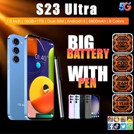 HP Android 13 Phone 5G 16GB RAM 1TB ROM 7.3 Inch Handphone Baharu 2026 Bateri 6800mAh Fast Charging 