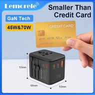 Lemorele GaN Fast Charging Travel Adapter 45W/70W Universal International Plug USB C charger Adaptor