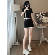 Fashion Leisure Two-Piece Set - Stylish Casual Short Sleeve Outfit for Petite Women