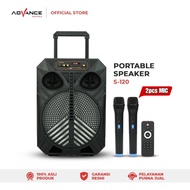 【Gratis Ongkir+COD】Advance Speaker Bluetooth karaoke portable+2xmic Wireless TWS 12inch 120