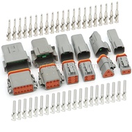 1set Dt Waterproof Automotive Connector Plug Kit Dt06-2s/dt04-2p 3p 4p 6p 8p 12p Male Female Plug So