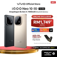 [Online Promo] iQOO Neo 10 5G (12+12)GB+256GB SDM 8sGen4+Q1, 
7000mAh 120W, 1.5k 144Hz, 7K VC Coolin